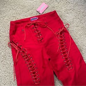 NWT. Engine Red Flared Jeans.